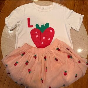 Stella McCartney Pink and White Parasol with Ruffled Edge